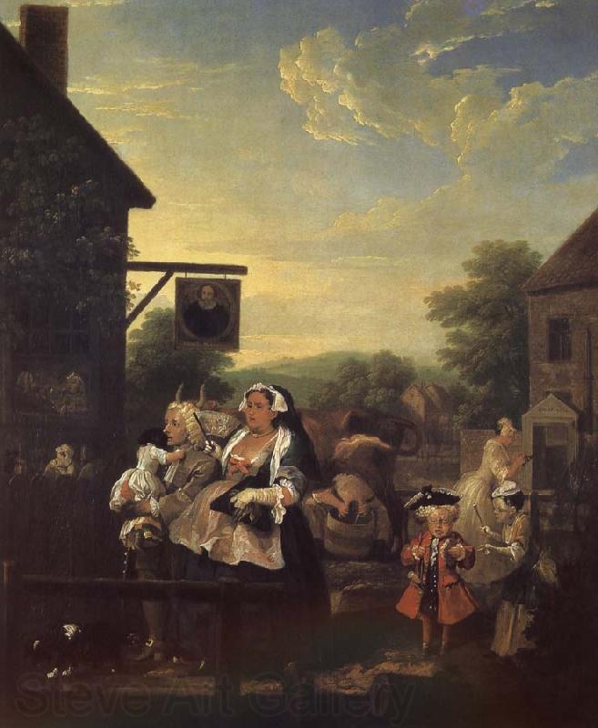 William Hogarth Four hours a day in the evening France oil painting art